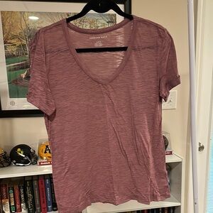 American Eagle Outfitters Women's Purple V-Neck Top